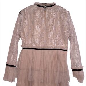 Ferraga juniors XL romantic nude tiered lace dress